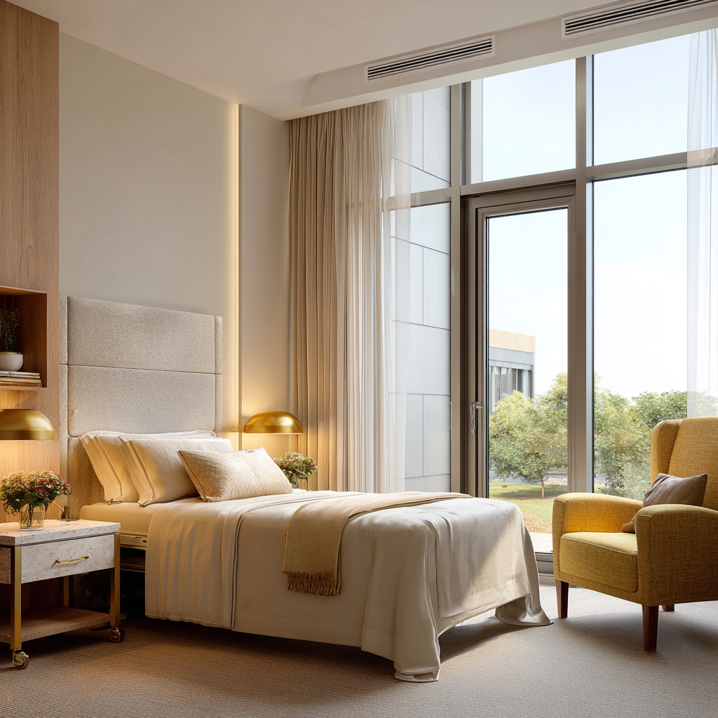 Private patient bedroom at ClarityCore Advisors in Carson, California